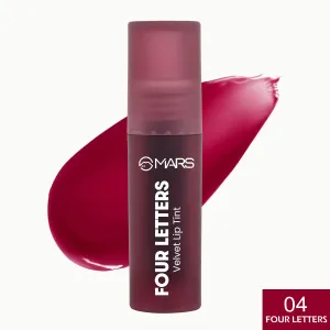 MARS Love Track Lip Tint – Velvet Matte Finish, Non-Sticky & Lightweight – 2.8ml (04-Four Letters)